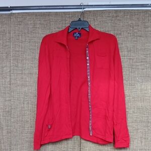 Royal Merino New Zealand Merino Bold Red Cardigan Sweater